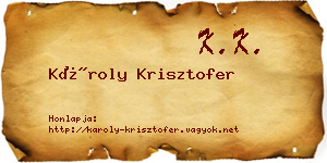 Károly Krisztofer névjegykártya